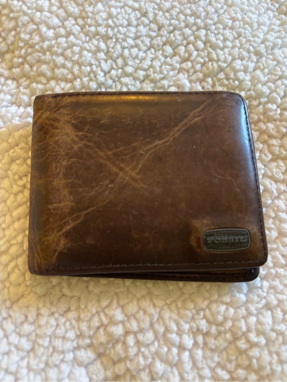 Fossil Brown Distressed Leather Bifold Wallet